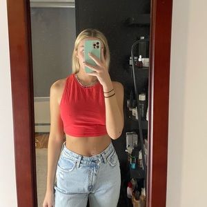 red zara tank